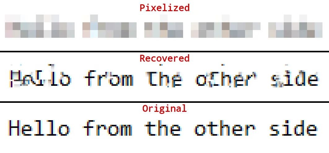 Depix - Recovers Passwords from Pixelized Screenshots