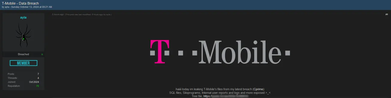 ayla has Allegedly Leaked Data of T-Mobile