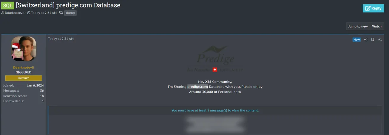Ddarknotevil has Allegdly Leaked the Database of Predige SA