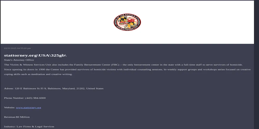 Kairos Ransomware Claims Attack on Office of the State’s Attorney for Baltimore City