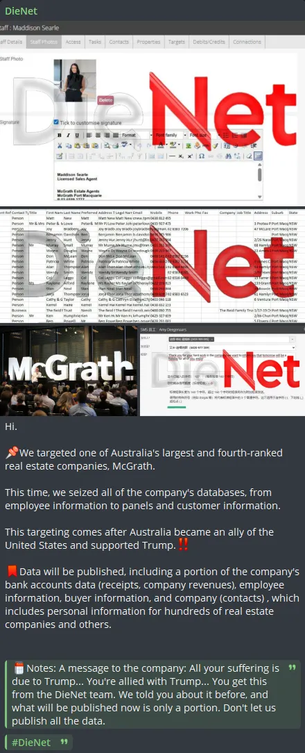 Alleged Database Leak of McGrath Estate Agents