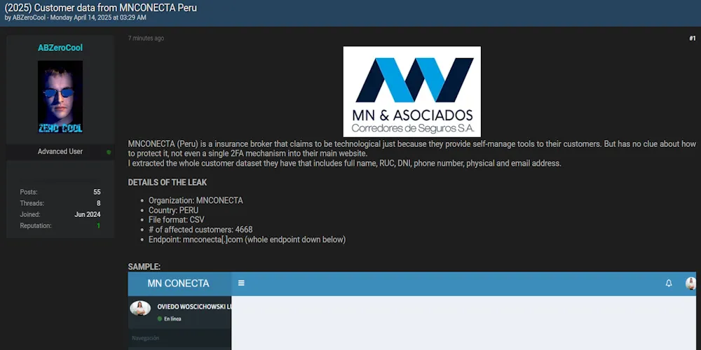 Alleged Data Breach of MN & Asociados S.A