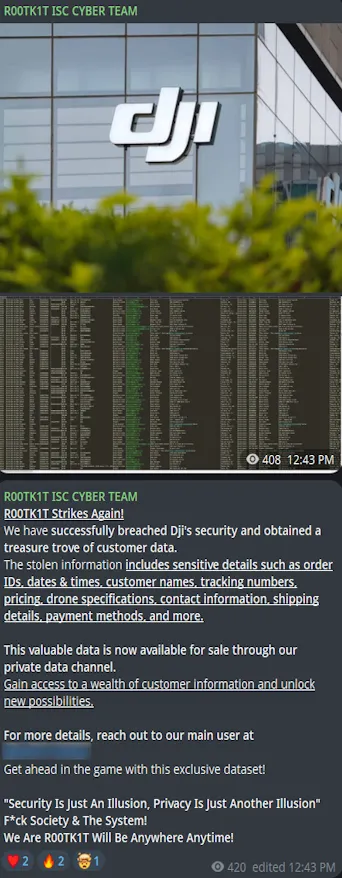 Alleged Data Breach of DJI
