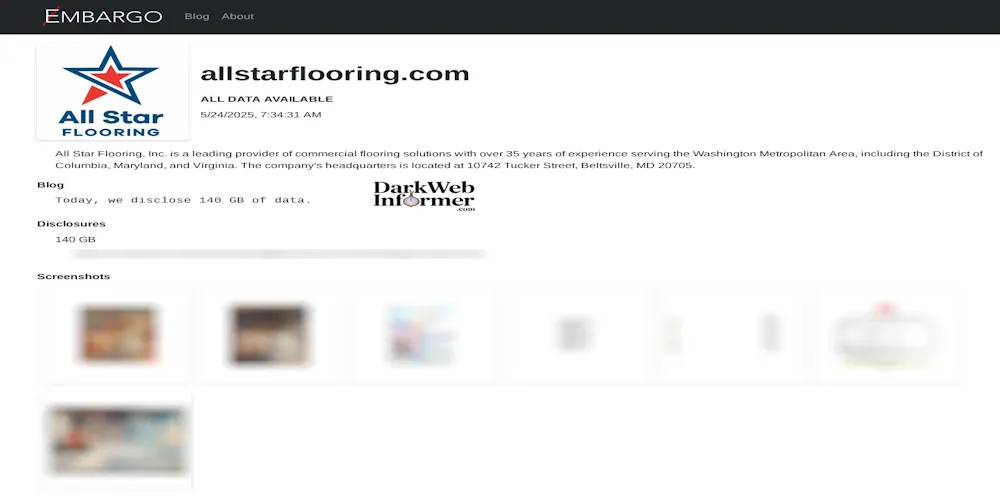 All Star Flooring, Inc. falls victim to EMBARGO Ransomware