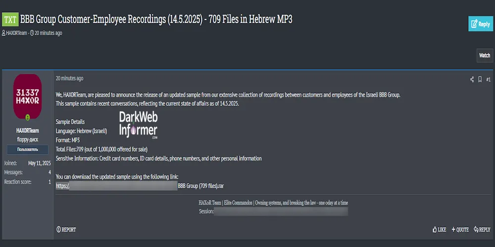 Alleged Data Breach of BBB Group — Over 700 Audio Files Leaked
