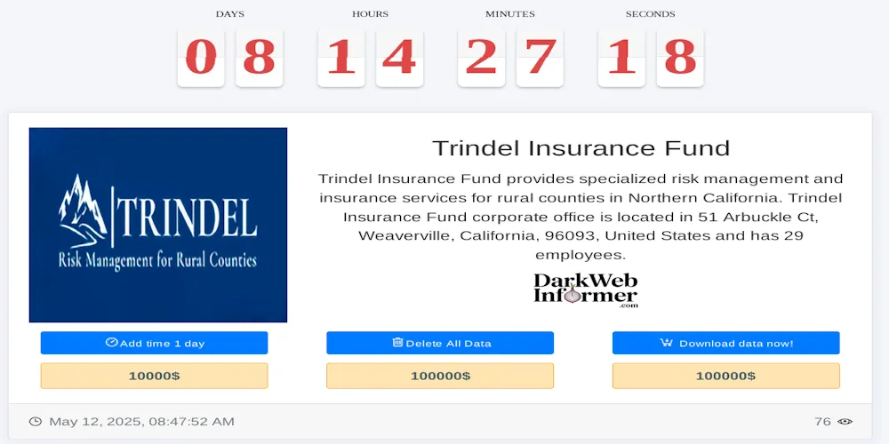 Trindel Insurance Fund falls victim to MEDUSA Ransomware