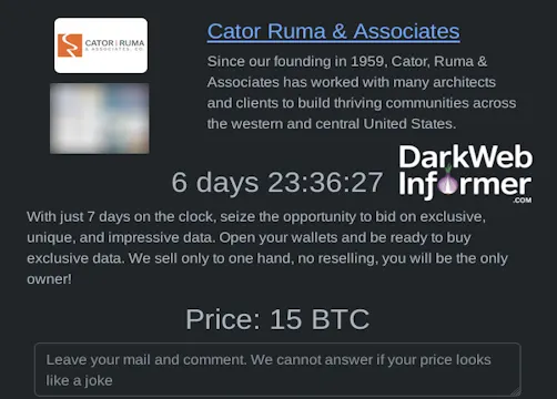 Cator, Ruma & Associates falls victim to RHYSIDA Ransomware