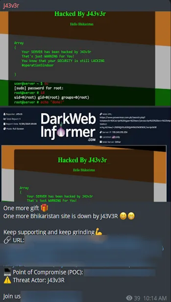 J43v3r Defaced the Website of Powerman International