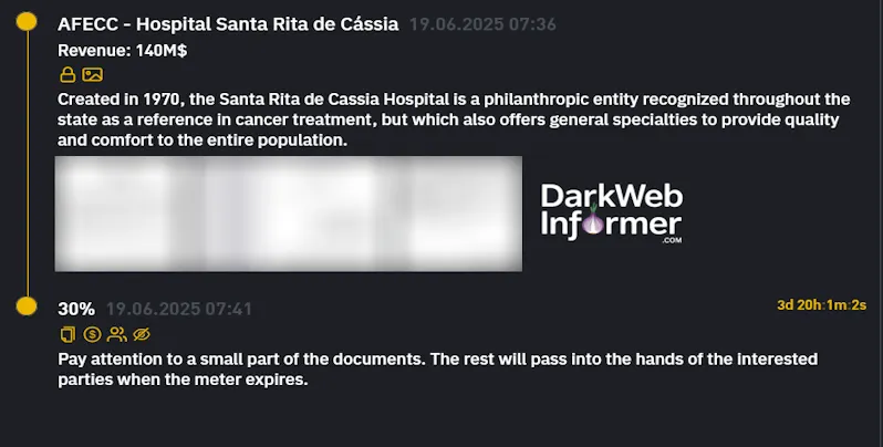 AFECC Hospital Santa Rita Falls Victim to INC RANSOM Ransomware