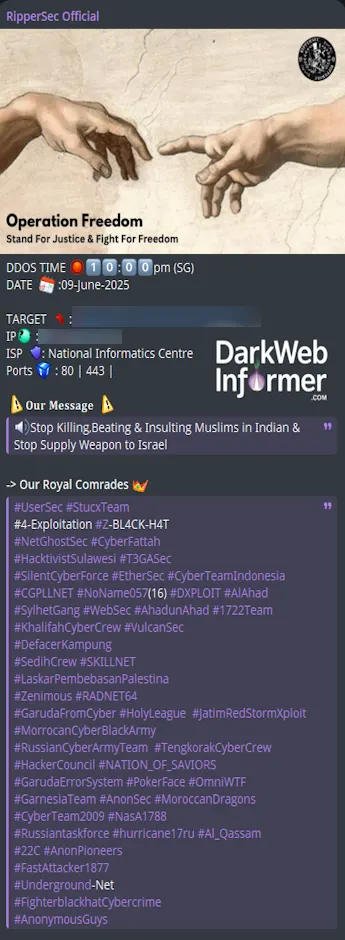 RipperSec Targeted the Website of Vice President of India