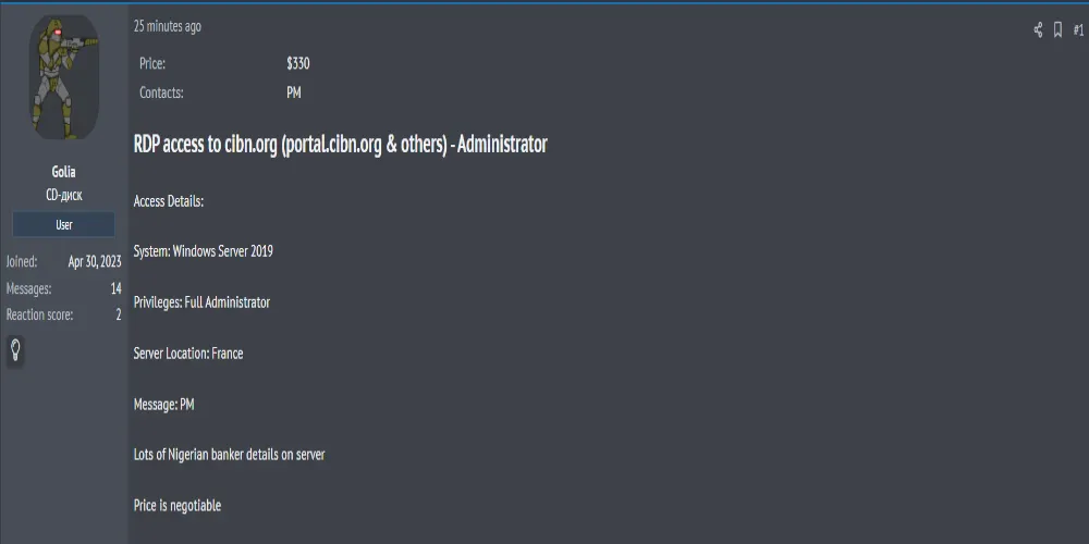 Alleged Sale of The Chartered Institute of Bankers of Nigeria Access