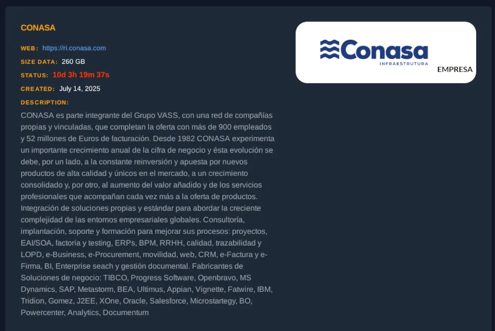 Conasa Infraestrutura S.A. falls victim to Cicada3301 Ransomware