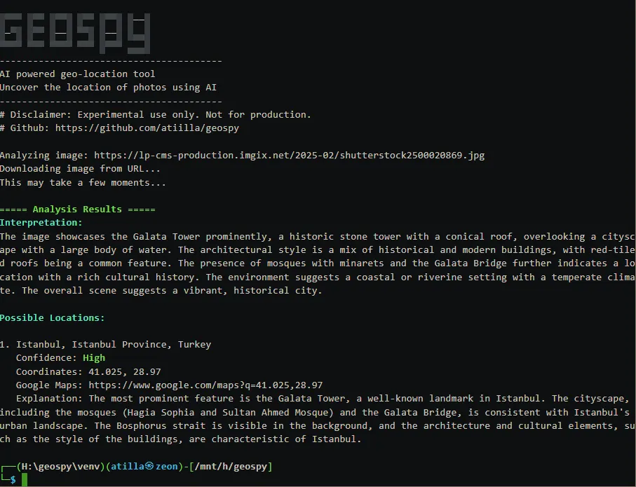 geospy: A Python tool using Google's Gemini API to uncover the location where photos were taken through AI-powered geo-location analysis