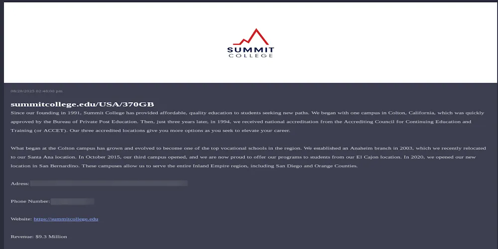 Summit Career College Falls Victim to Kairos Ransomware