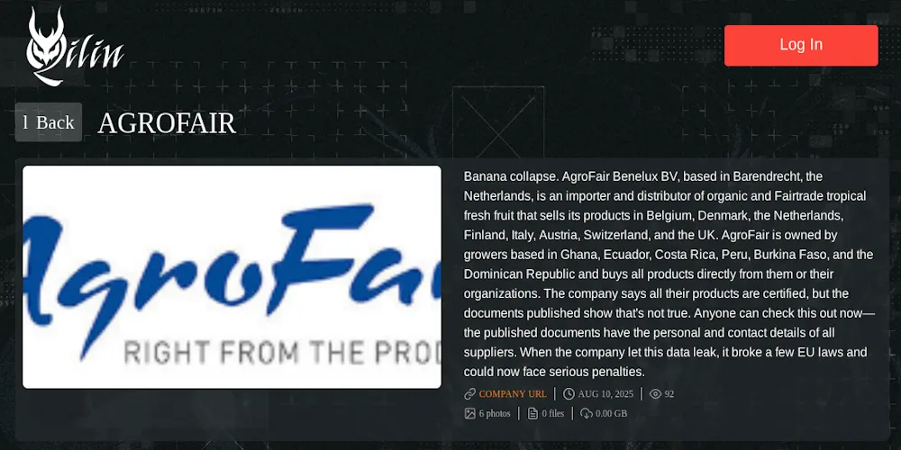 AgroFair Benelux Falls Victim to Qilin Ransomware