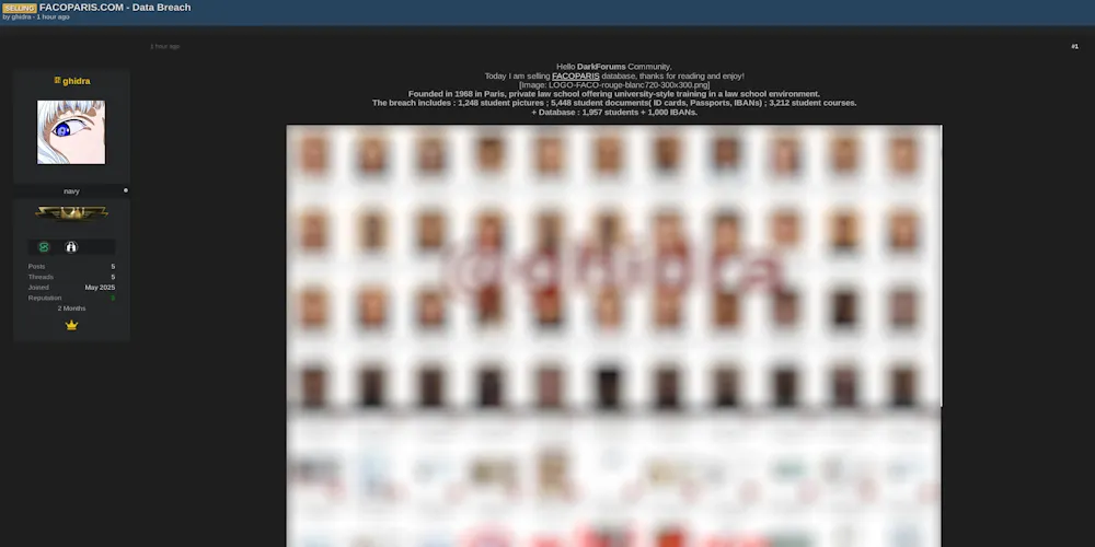 Alleged Data Sale of FACO PARIS