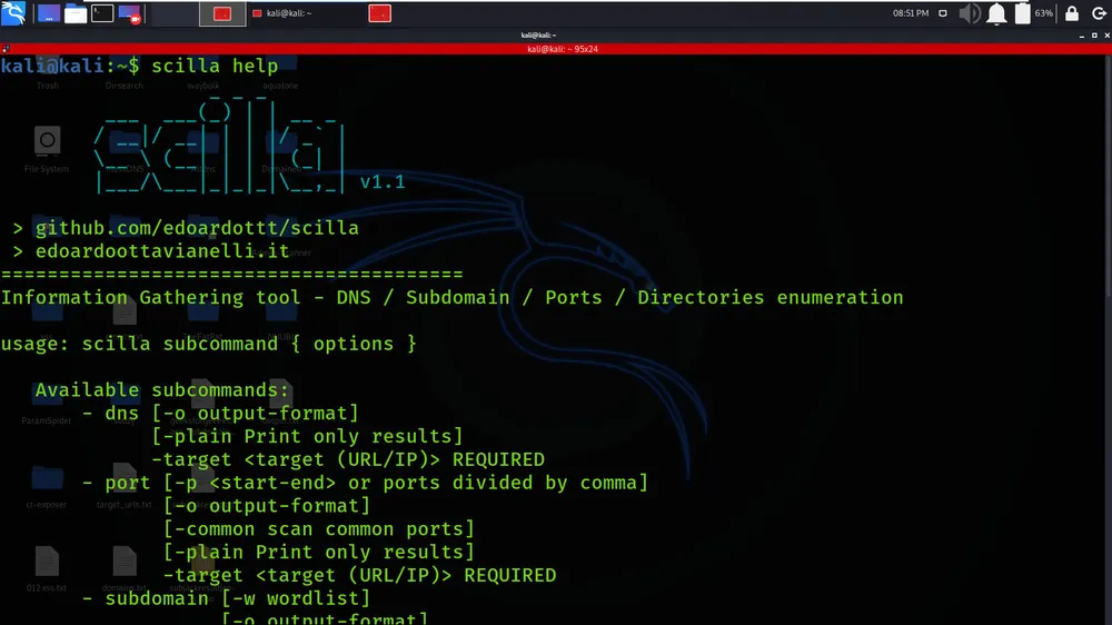 Scilla: Information Gathering tool - DNS / Subdomains / Ports / Directories enumeration