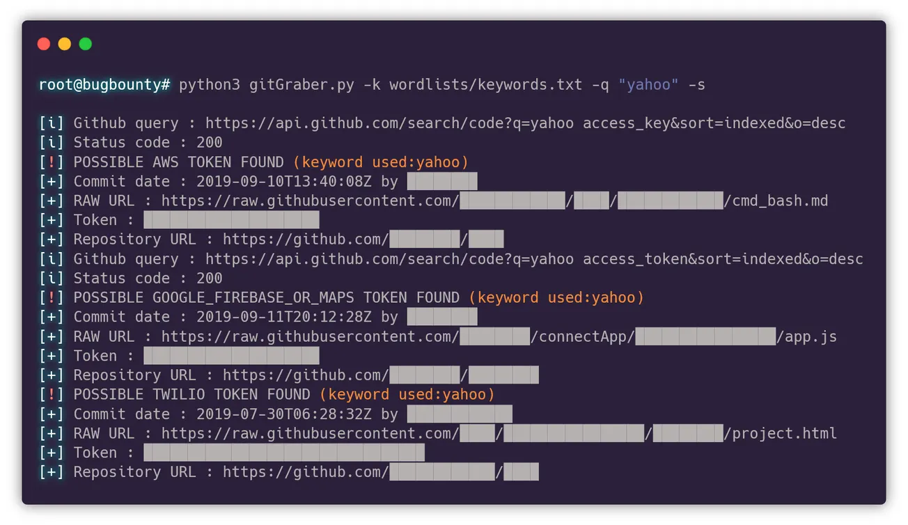 gitGraber: Monitor GitHub to search and find sensitive data in real time for different online services such as: Google, Amazon, Paypal, Github, Mailgun, Facebook, Twitter, Heroku