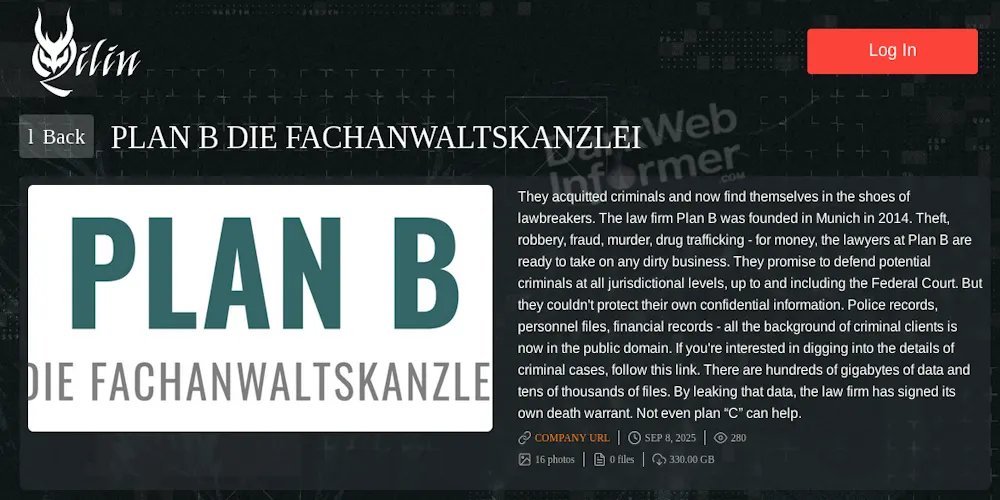 Plan B | Die Fachanwaltskanzlei Falls Victim to Qilin Ransomware