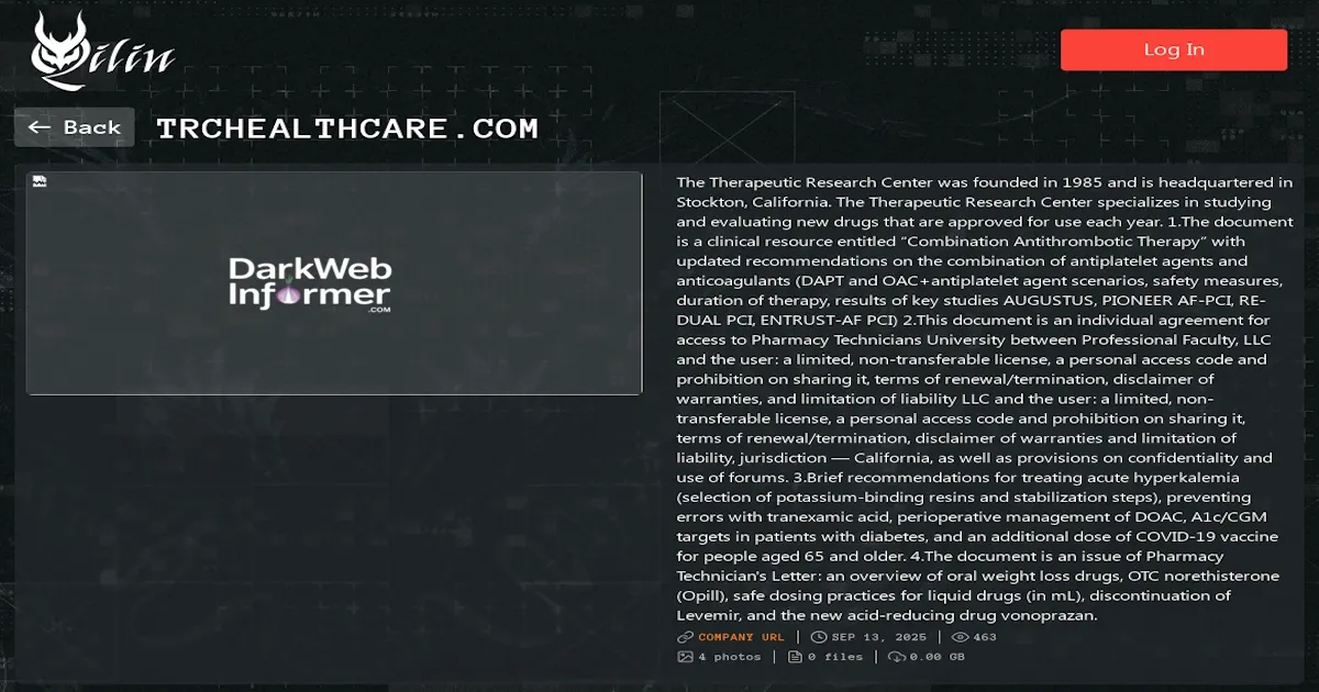 TRC Healthcare Falls Victim to Qilin Ransomware