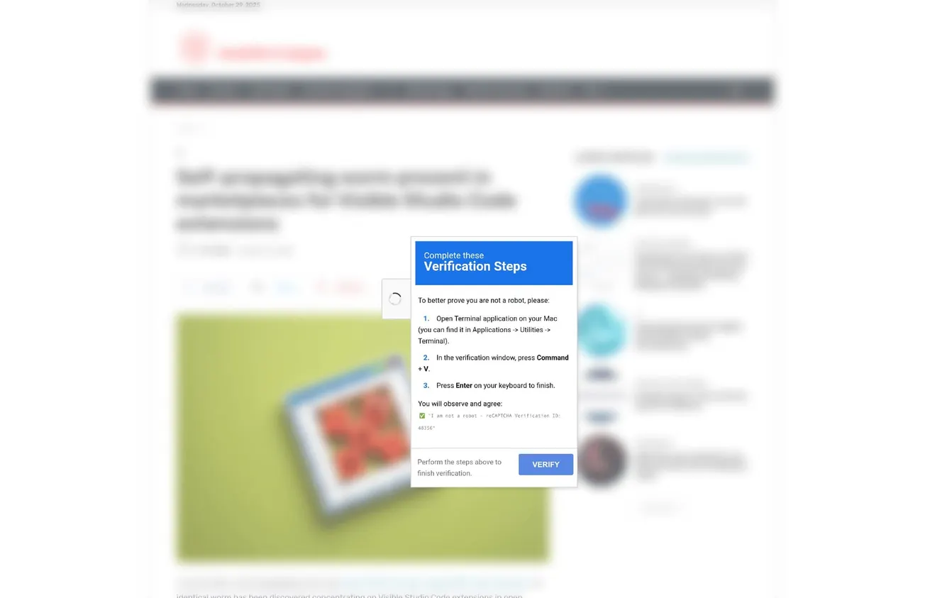IOC Alert: FakeCaptcha Payload Embedded in Compromised News Article