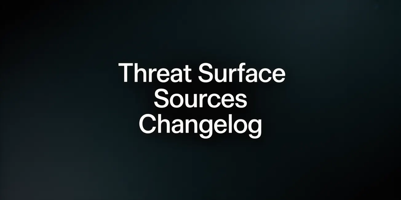 Threat Surface Sources Changelog