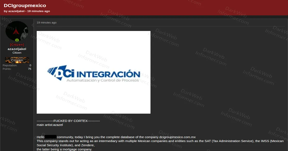 Mexican Process-Automation Firm DCI Group Hit by Alleged Leak of 240K National IDs & Mortgage Data