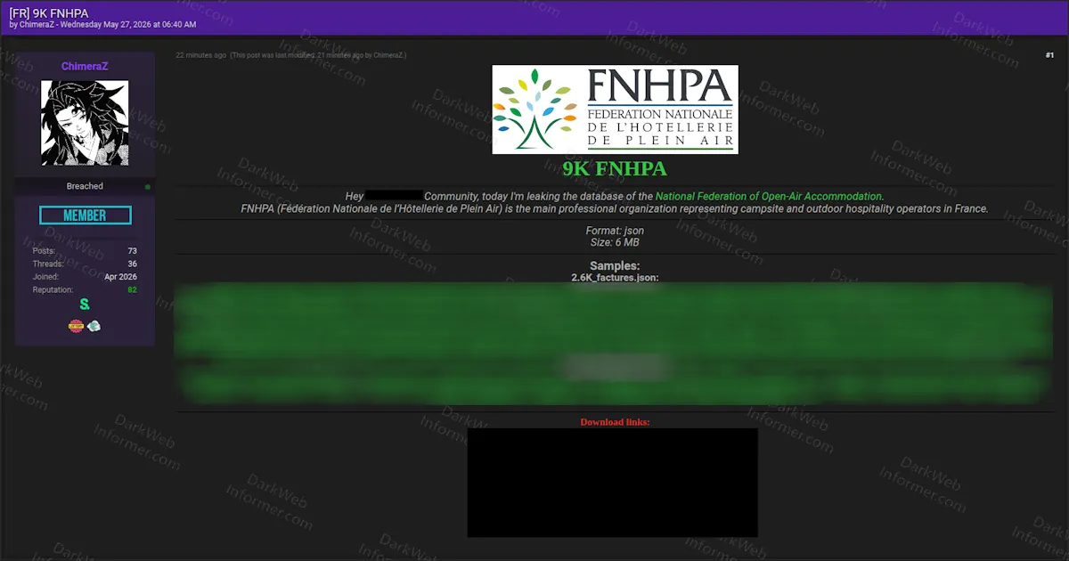 French Campsite Federation FNHPA Hit by Alleged 9K Member & Invoice Leak