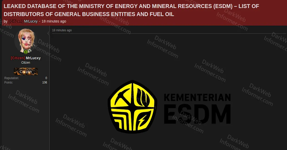 Indonesia’s Ministry of Energy and Mineral Resources (ESDM) Allegedly Leaked Exposing Fuel Oil Distributor Records