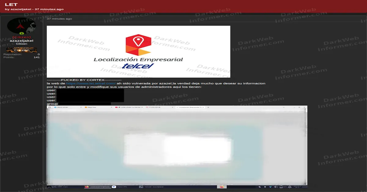 Hacker Claims to Deface Telcel Business-Tracking Platform and Alter Admin Accounts