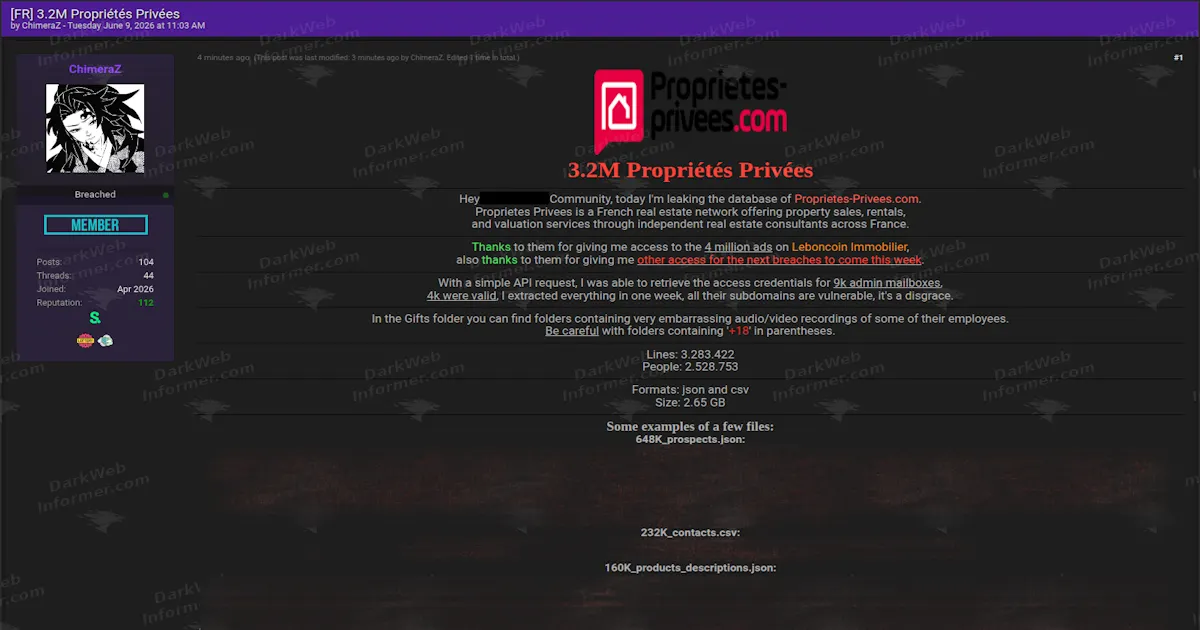 Proprietes-Privees Data Breach: 3.2M Records on 2.5M People Leaked