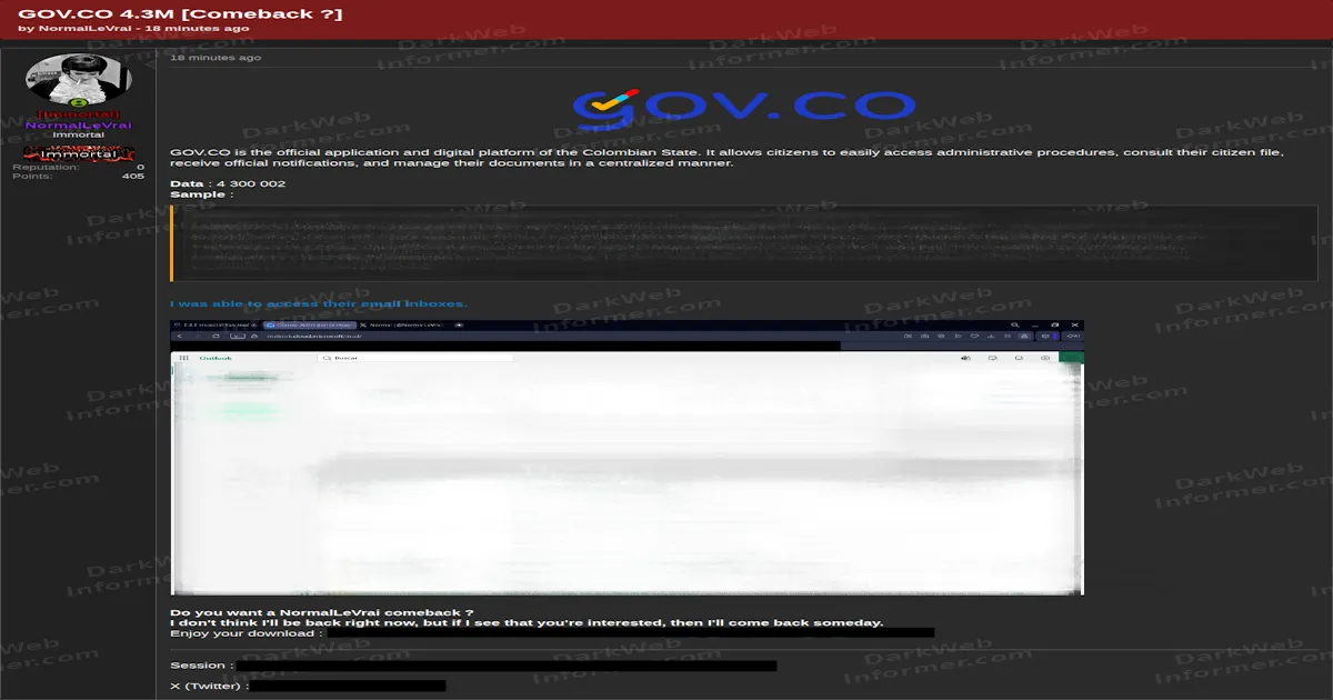 Alleged GOV.CO Colombia Leak Claims 4.3 Million Records, but the Posted Sample Is German Taxpayer Data
