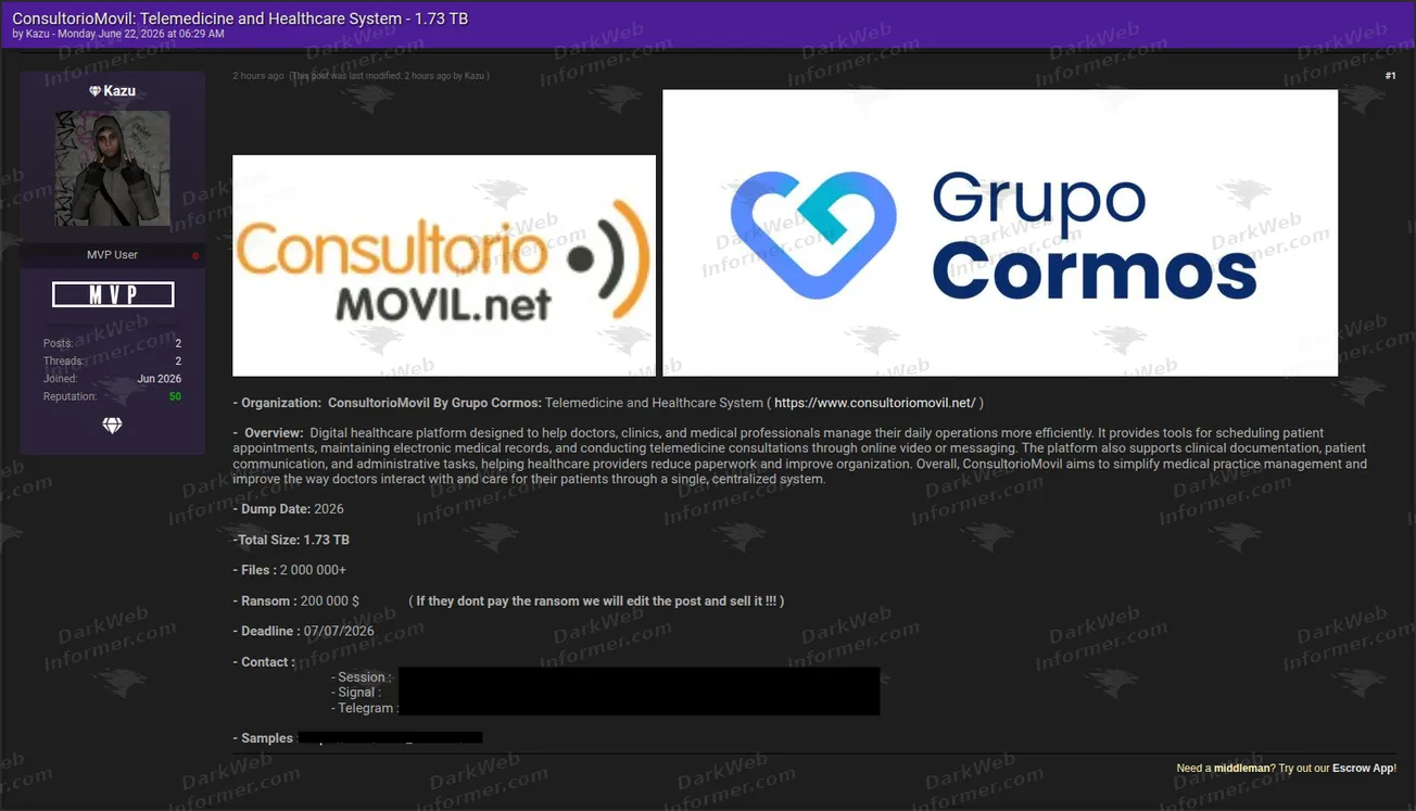 ConsultorioMovil Argentina alleged breach Screenshot 1