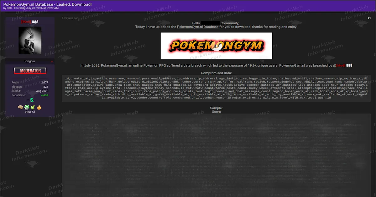 PokemonGym.nl Database Allegedly Leaked, 19,600 Player Accounts and Private Messages Published