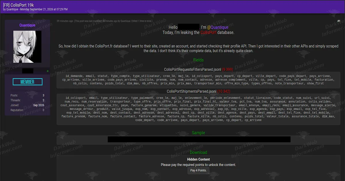 ColisPort API-Scraped Dataset Claim Covers 19,741 Records