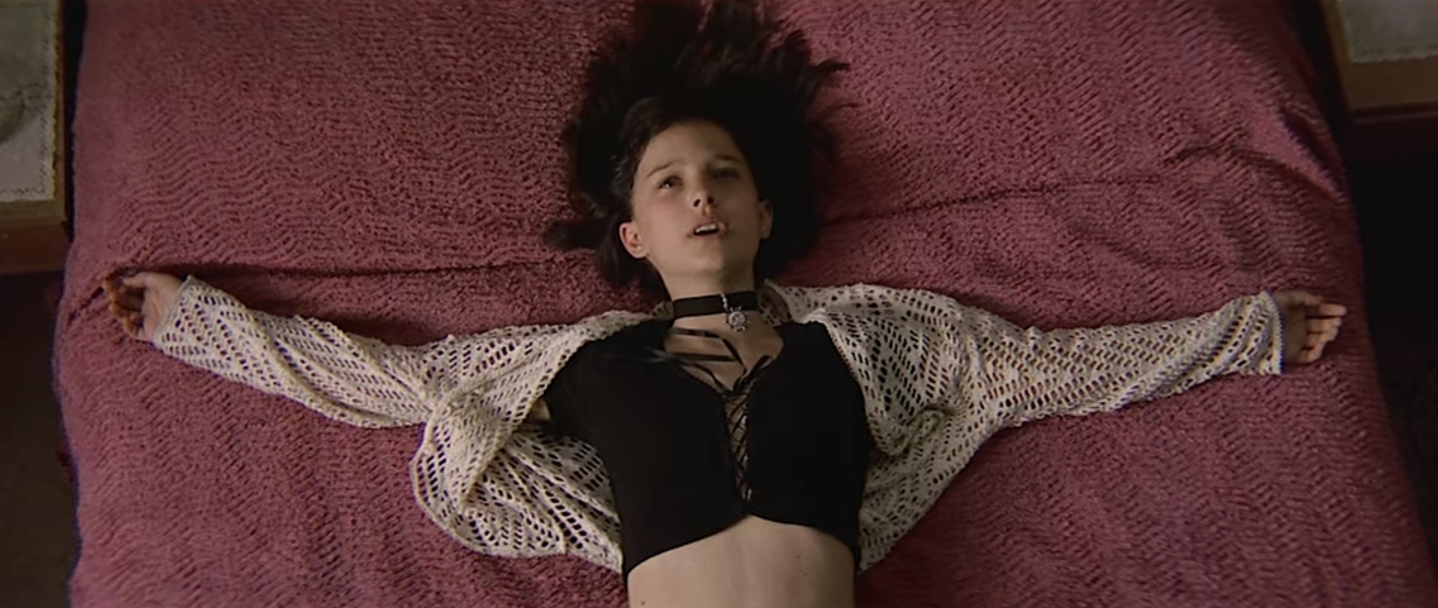 Mathilda sprawls out on her bed to talk about love. (Credit: Gaumont)