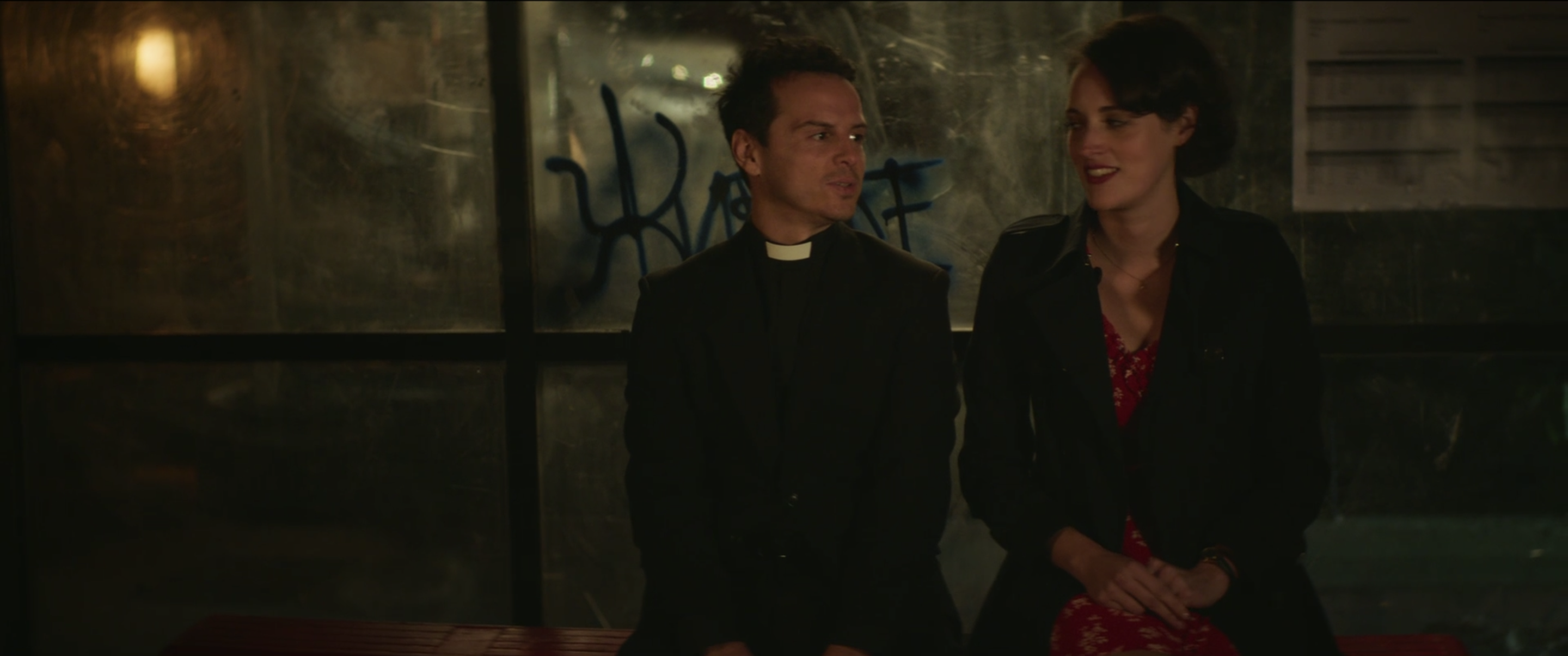 A nice chat while waiting for the bus. (Credit: Prime Video) 