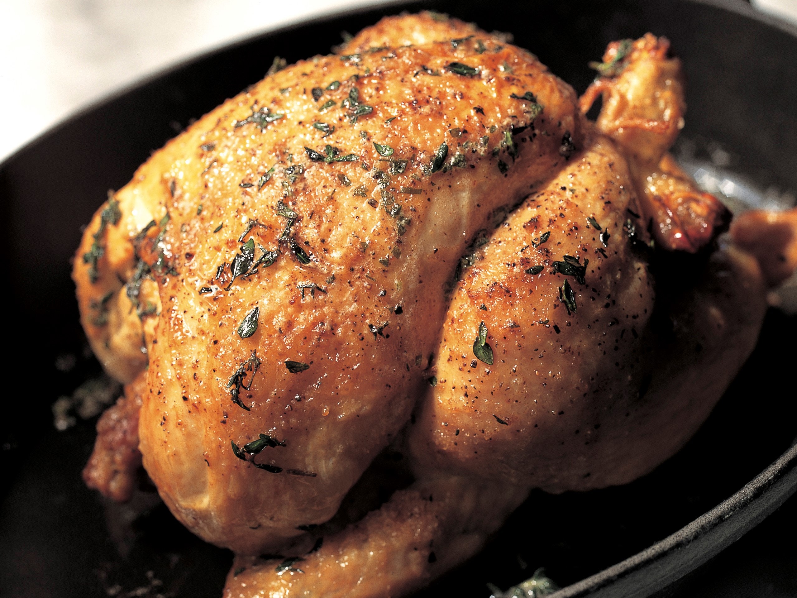 What a delicious roast chicken image I found online! Not pictured: Emily Rogers. (Credit: Epicurious.)