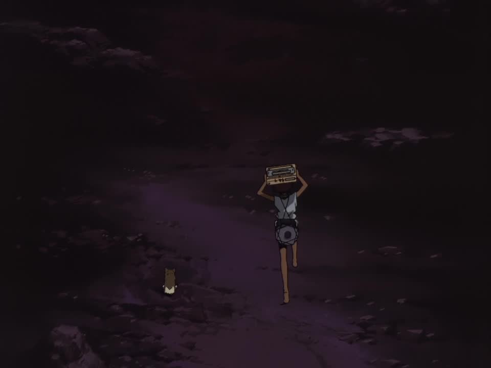 Ed and Ein are running somewhere. Where are you going, guys??! (Credit: Wowow)