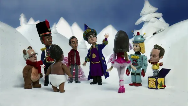 The characters from Community are turned into stop-motion animated toys.