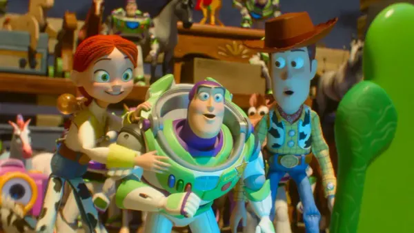 The Toy Story gang hangs out with their new frenemy Lilypad the tabl