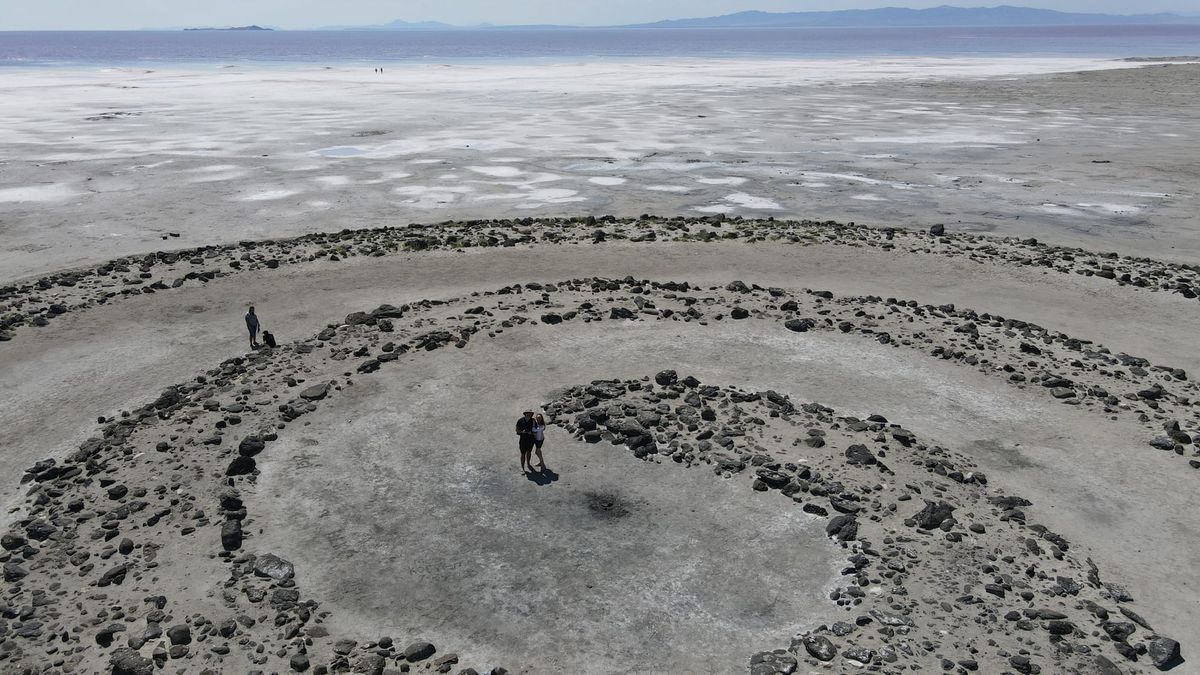 The Spiral Jetty at Great Salt Lake