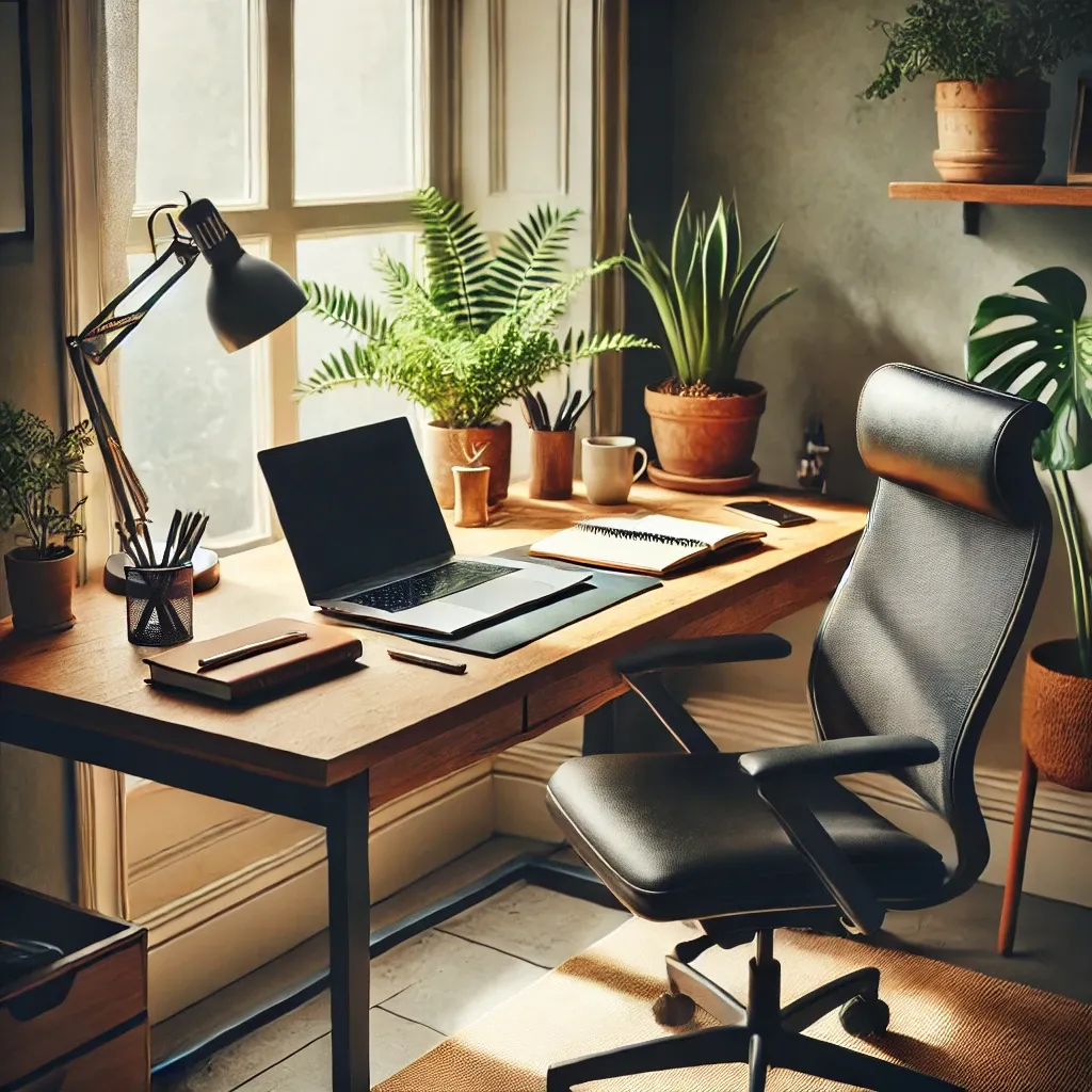Office setup with nice lighting