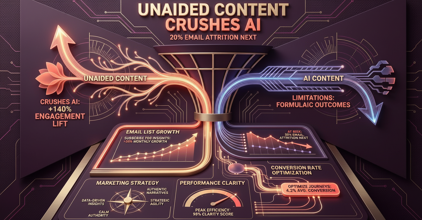 Unaided Content Crushes AI. 20% Email Attrition Next.
