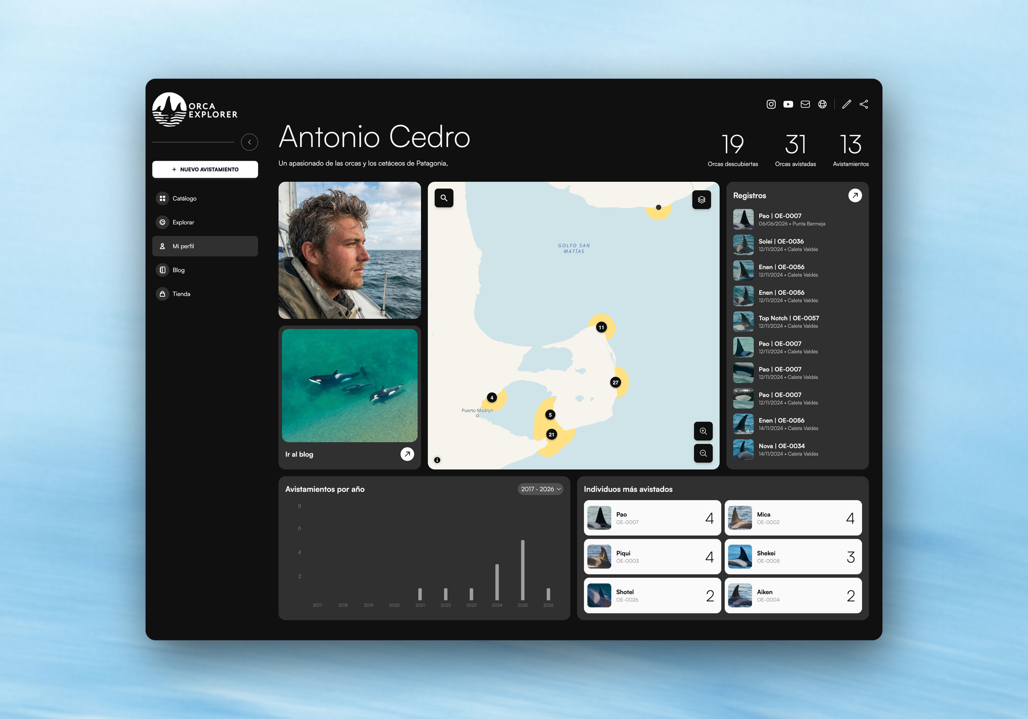 El Perfil del Explorador: tu historia con las orcas, en un solo lugar
