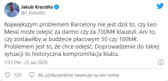 Messi ogłosił światu, że chce odejść z Barcelony. Eksperci reagują i obwiniają zarząd Zdjęcie główne wpisu