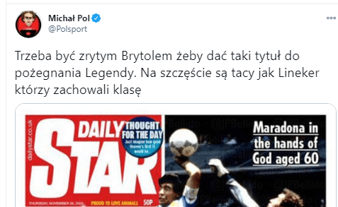 Angielskie gazety przesadziły? Na okładce nawiązanie do słynnej „Ręki Boga” Maradony Zdjęcie główne wpisu