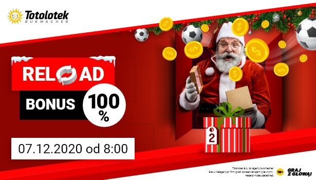 Totolotek Reload bonus 100% Zdjęcie główne wpisu